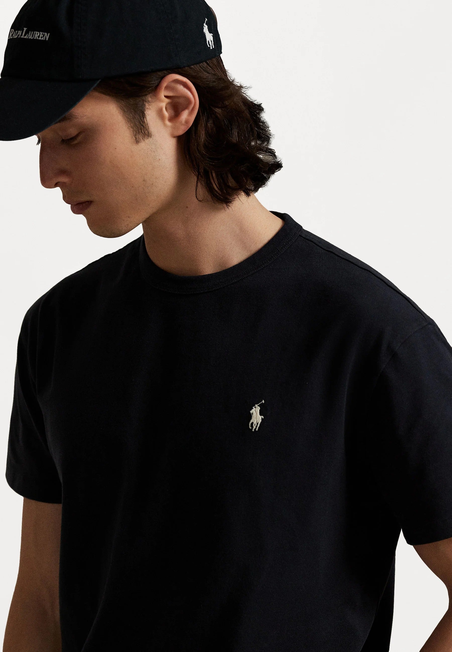 T-shirt White Logo - Black