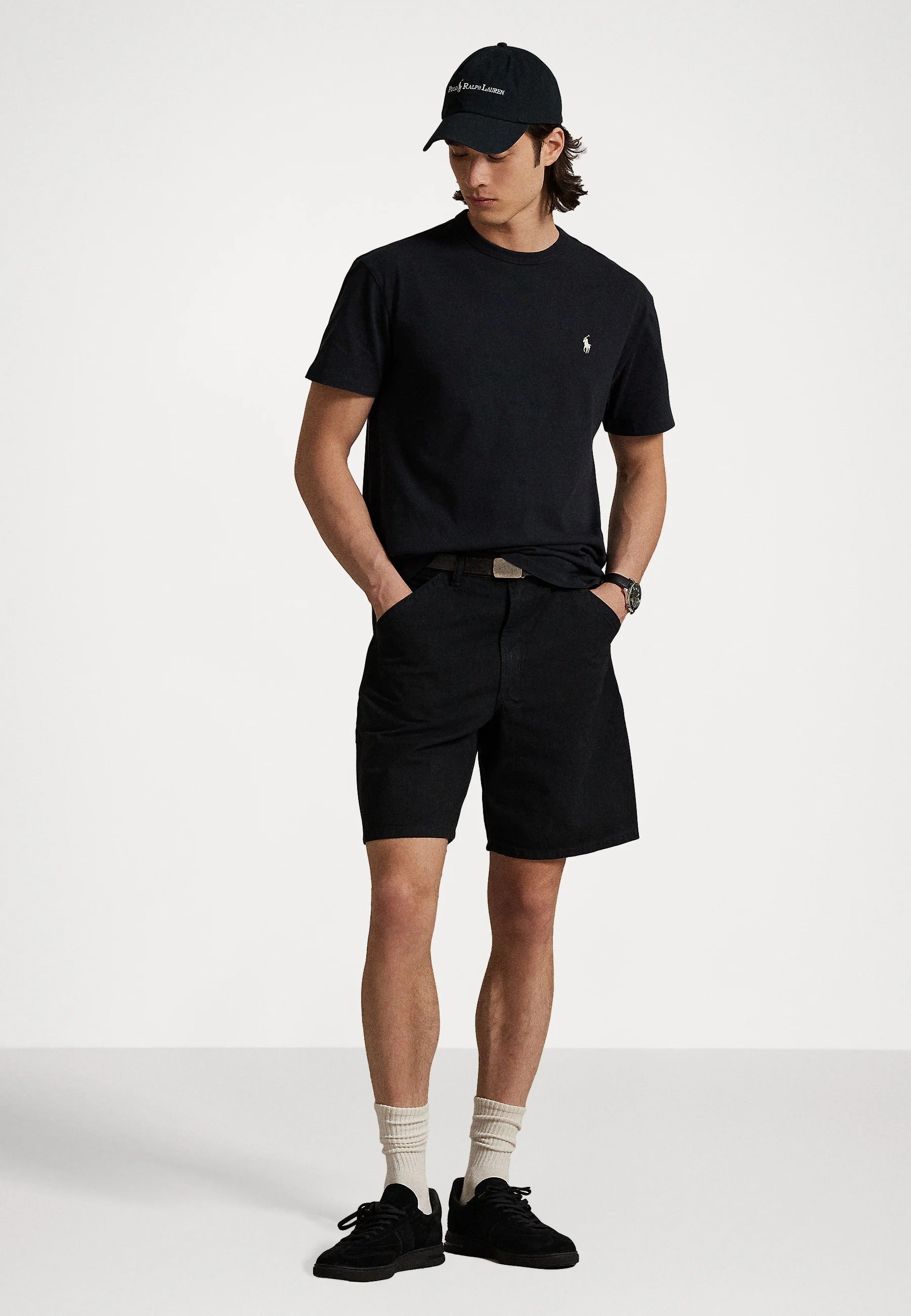 T-shirt White Logo - Black